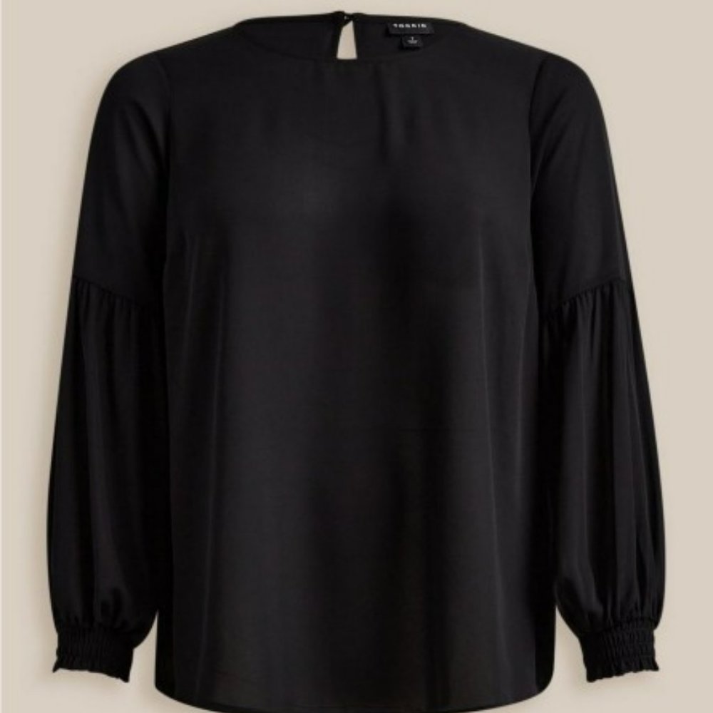 Torrid Georgette Blouson Sleeve Blouse - Picture 2 of 12